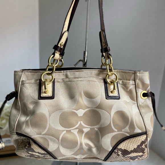 Coach Colette Sateen Carryall Pale/khaki/natural Bag - Picture 2 of 16